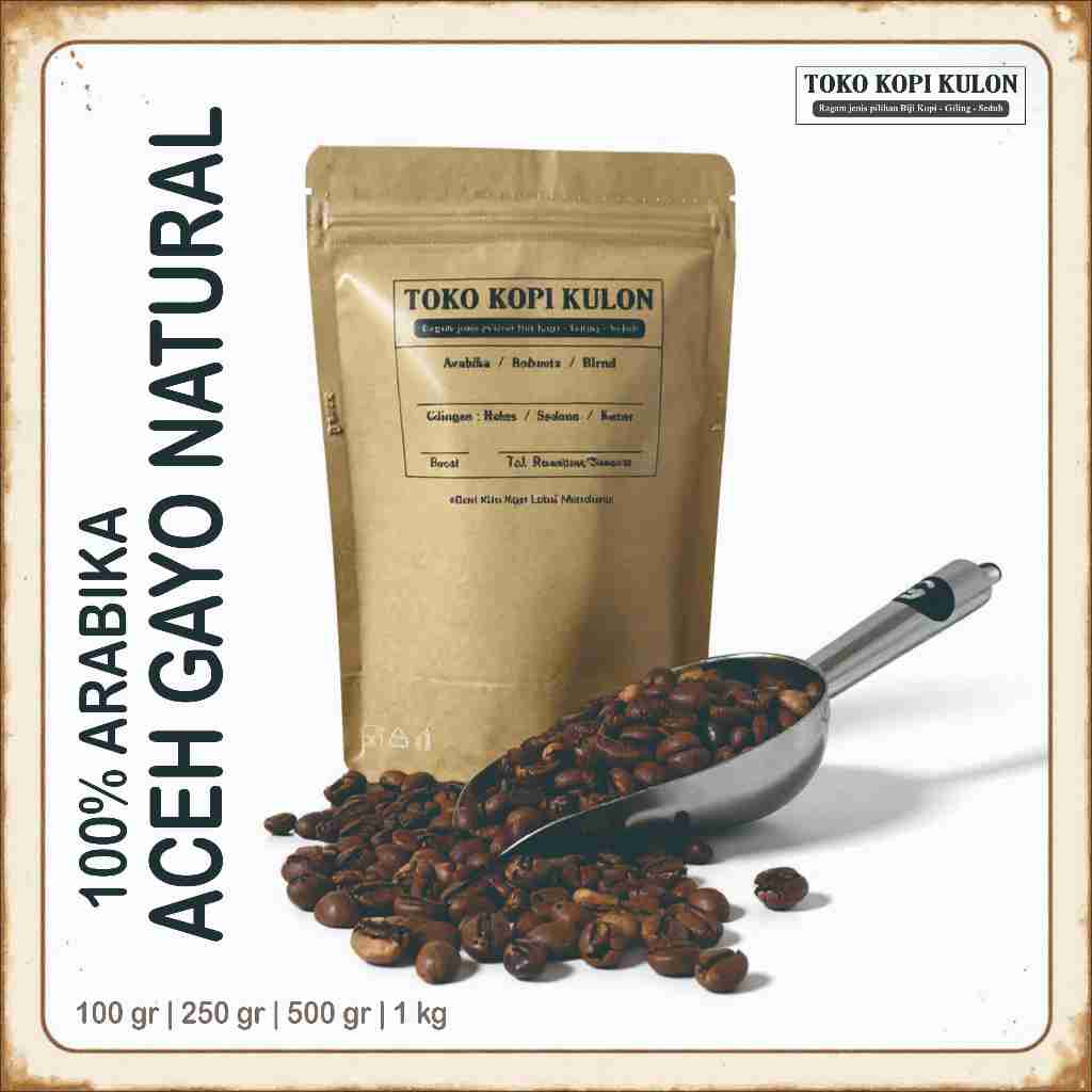 

ARABIKA ACEH GAYO NATURAL - Toko Kopi Kulon - Giling Halus/Medium/Kasar - 100 gram