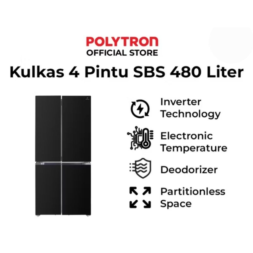Kulkas Polytron Inverter 4 pintu PRS 510x / Kulkas Polytron side by side PRS 510x