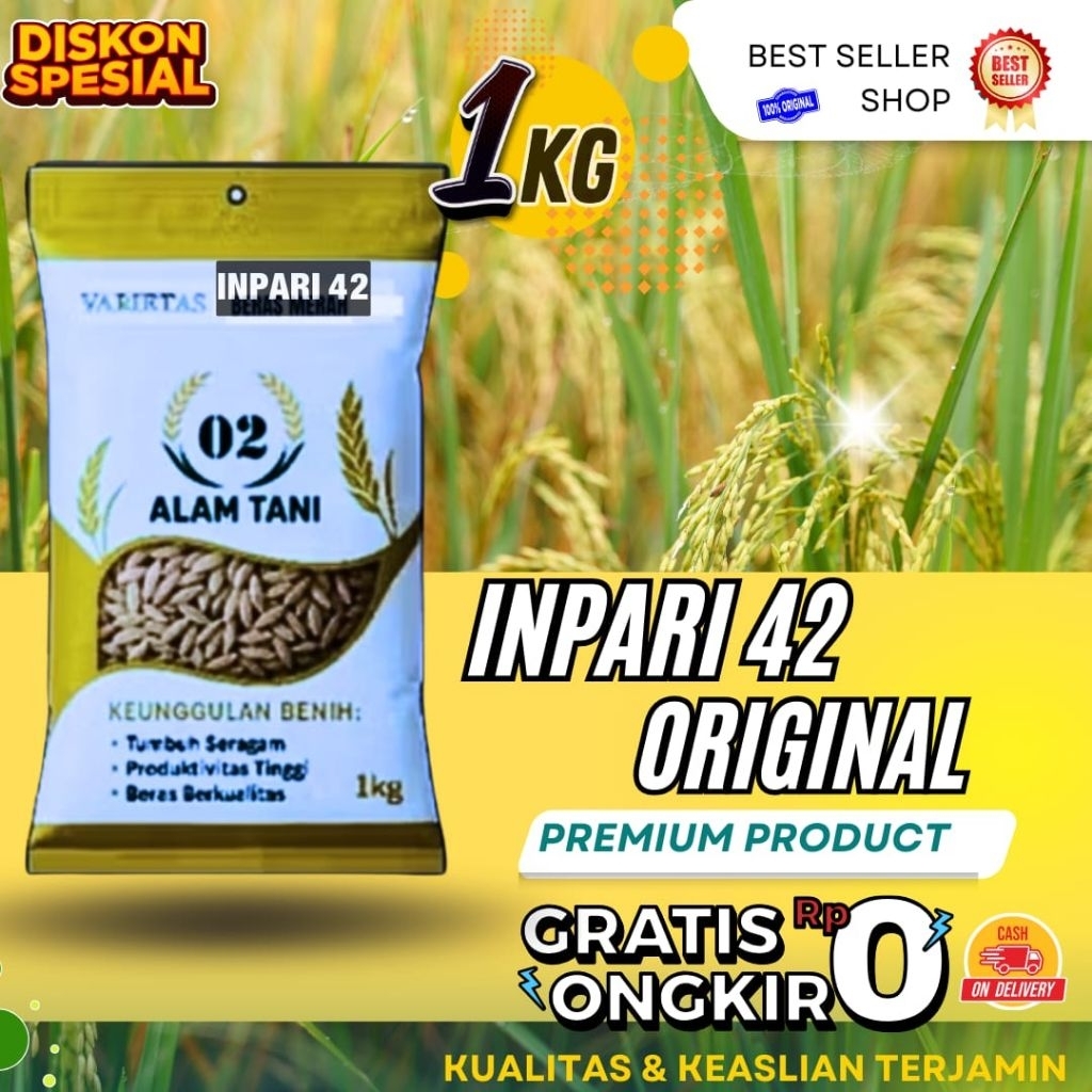 Benih padi Inpari 42 original kemasan 1kg premium