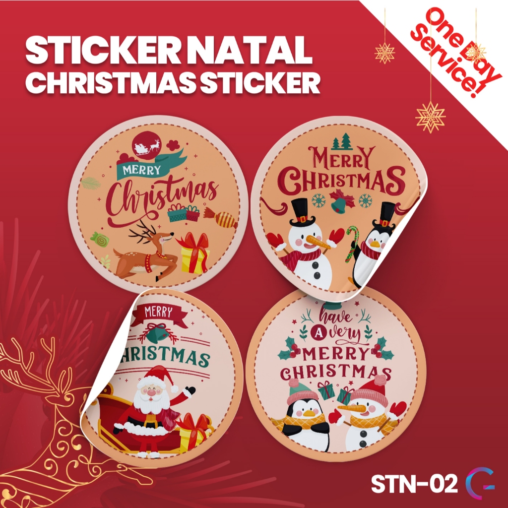 

Set Sticker Christmas Hampers | Sticker Label Kemasan Tema Natal | STN-02