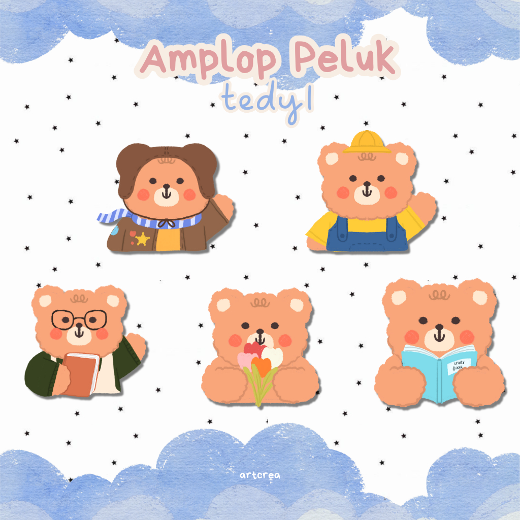 

Amplop Peluk Teddy Lucu Aesthetic | Amplop THR Lebaran Karakter Teddy Bear Isi 5 pcs