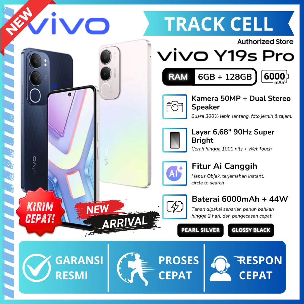 Vivo Y19s Pro [4/64GB] [4/128GB] [6/128GB] - 6000 mAh Battery 50MP Camera Garansi Resmi