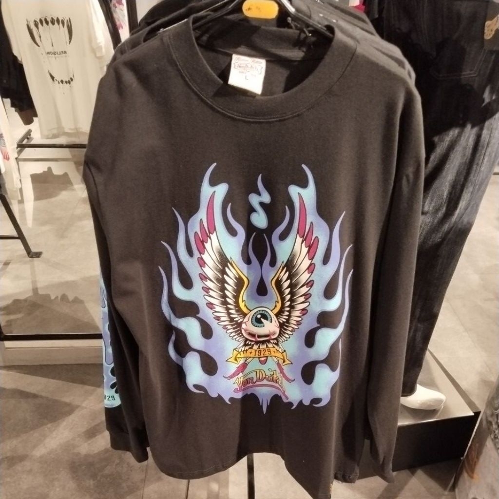Kaos von Dutch Original Long Sleeve Black fire