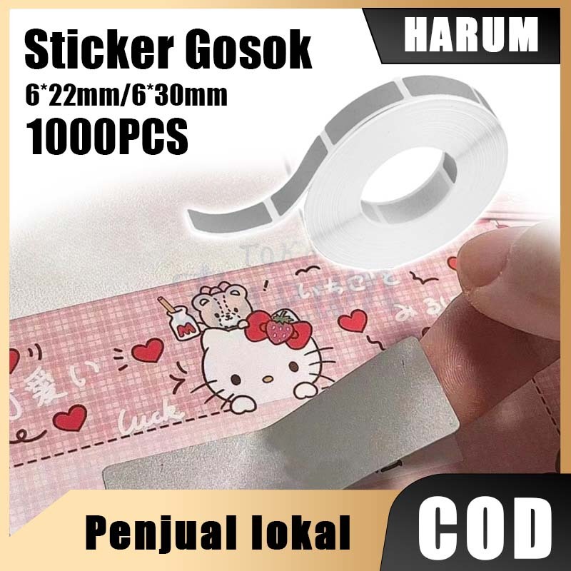 

【New Arrivals】1000pcs Label Gosok / Scratch Label / Sticker Gosok / Penutup PIN Vocher 6*22mm 6*30mm