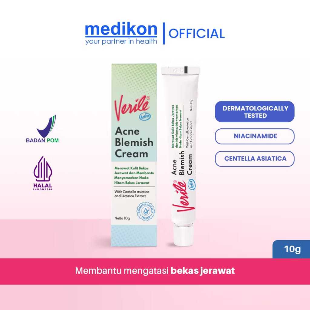 VERILE ACNE BLEMISH CREAM | gel untuk bekas jerawat |menyamarkan noda bekas | jerawat merawat kulit 