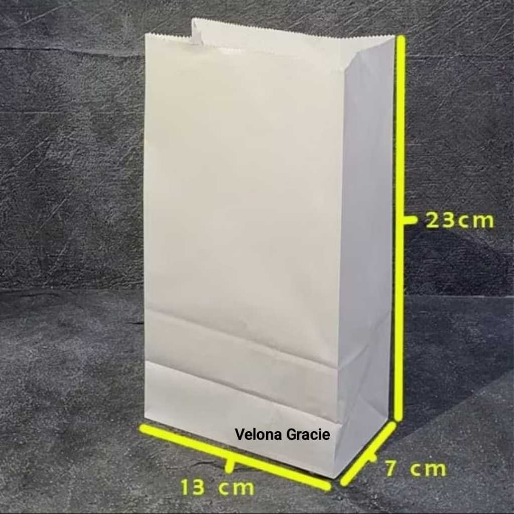 

Kantong Snack Kertas PUTIH Tinggi isi 50 pcs Paper Bag Makanan Gorengan Kentang Roti SOS BAG 40