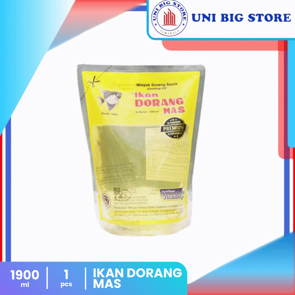 

Surabaya Minyak Goreng IKAN DORANG MAS 1900 ml 1.9 Liter