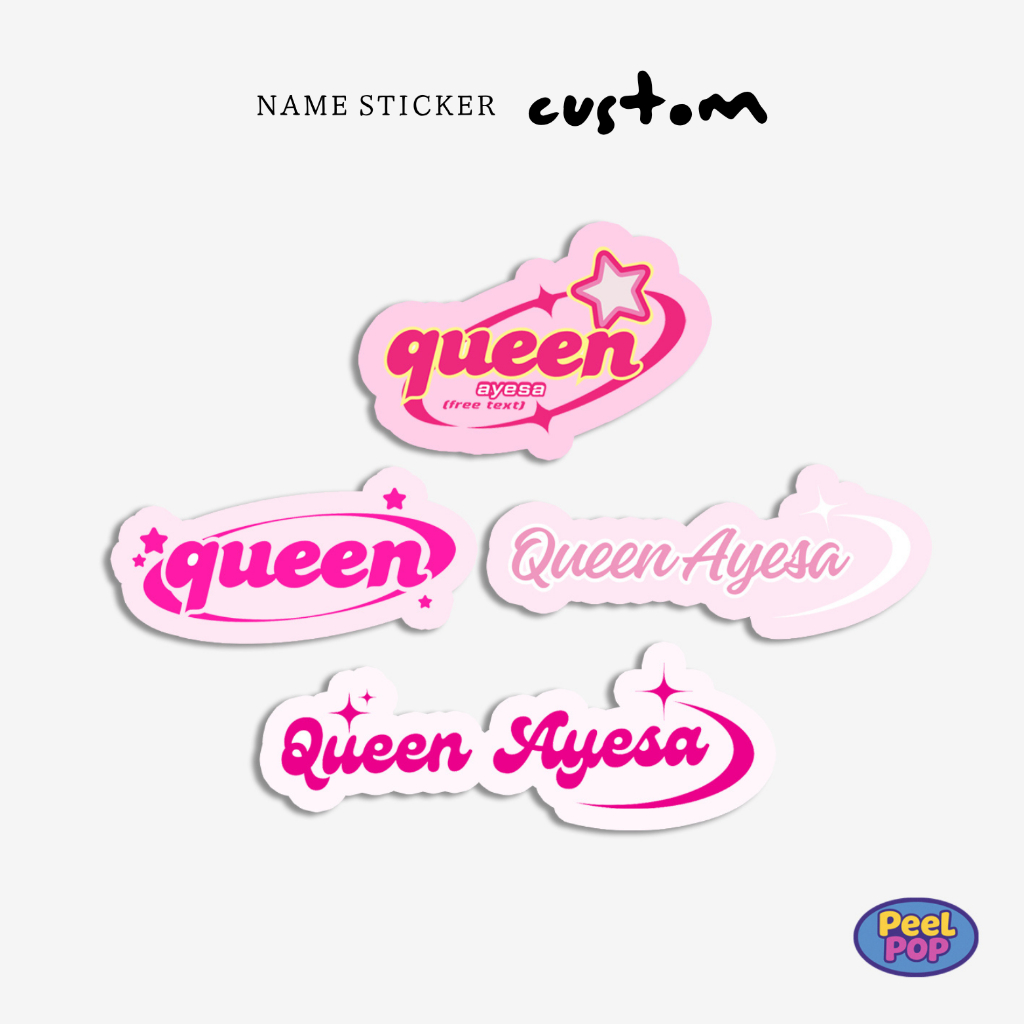 

PeelPop - Stiker Nama I Custom| vinyl | waterproof | laminasi glossy