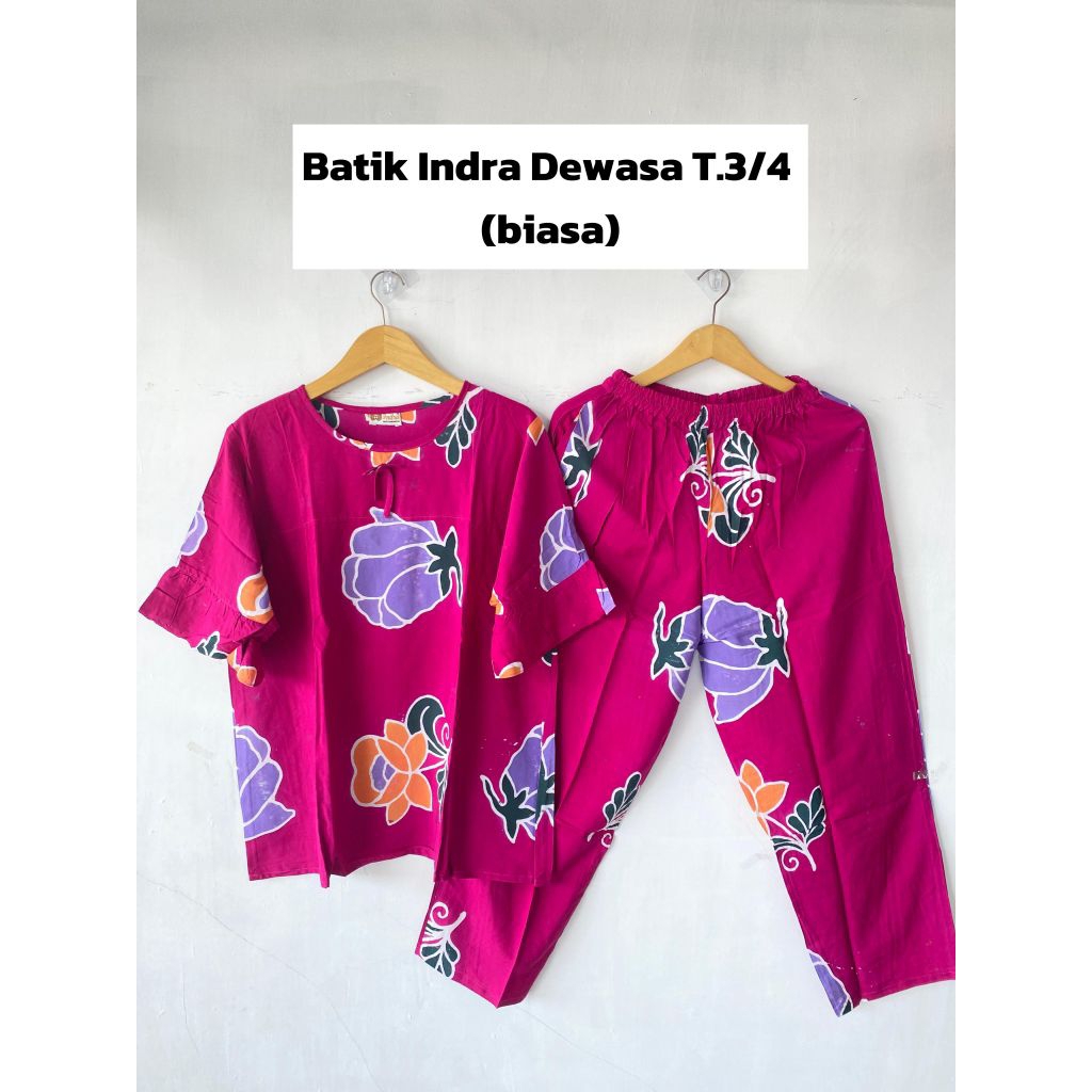 Batik Indra | Setelan Indra Dewasa Lengan 3/4 Premium dan Biasa