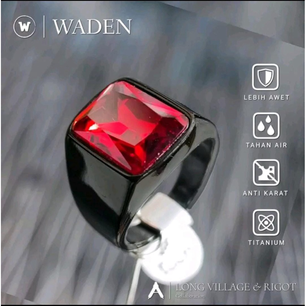 cincin titanium super ring hitam polos