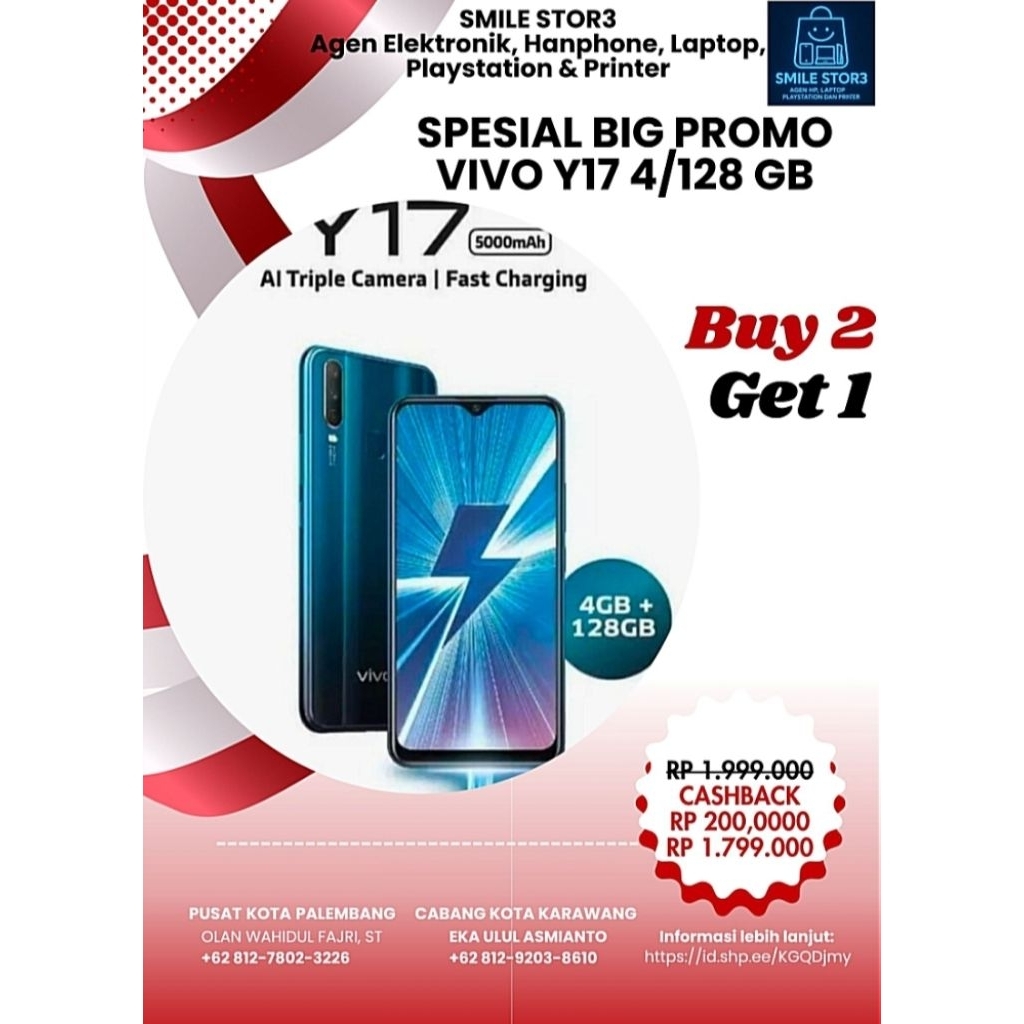 Second Original 100% Vivo Y17 4/128 GB