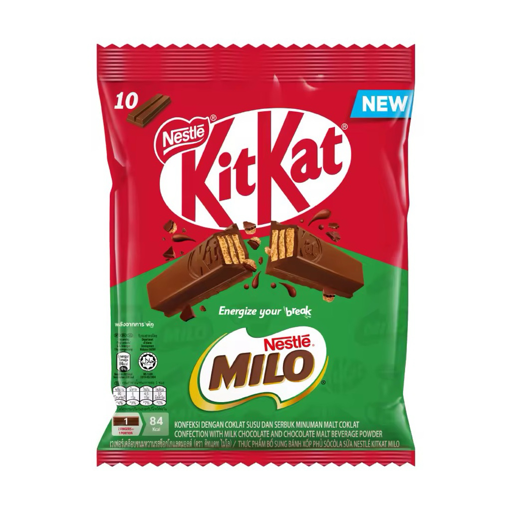 

[PO Ready 18 September 2025] NESTLÉ KitKat® MILO® 2-Fingers Chocolate Share Pack 10 Pieces (17g)