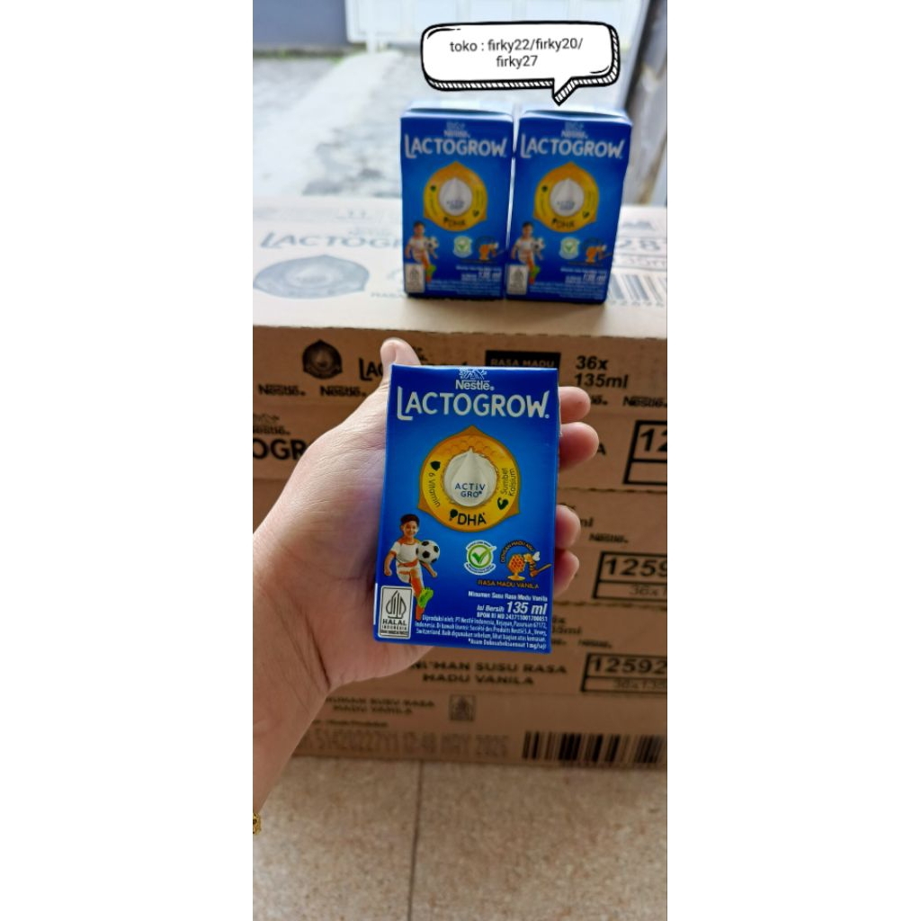 

Susu UHT Lactogrow (hr murah akun Firky22) 36x135ml Ready siap kirim exp Juni 2026