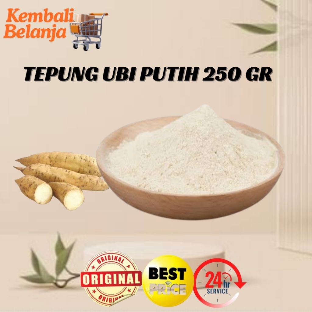 

Tepung Ubi Putih 250 Gram/ Tepung Ubi Jalar Putih/ Tepung Telo