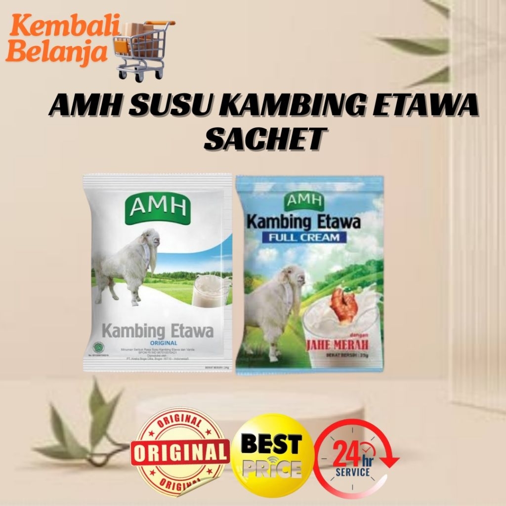 AMH Susu Kambing Etawa 1 Sachet/ Susu Kambing Etawa Original Dan Susu Kambing Etawa Rasa Jahe/ Susu 