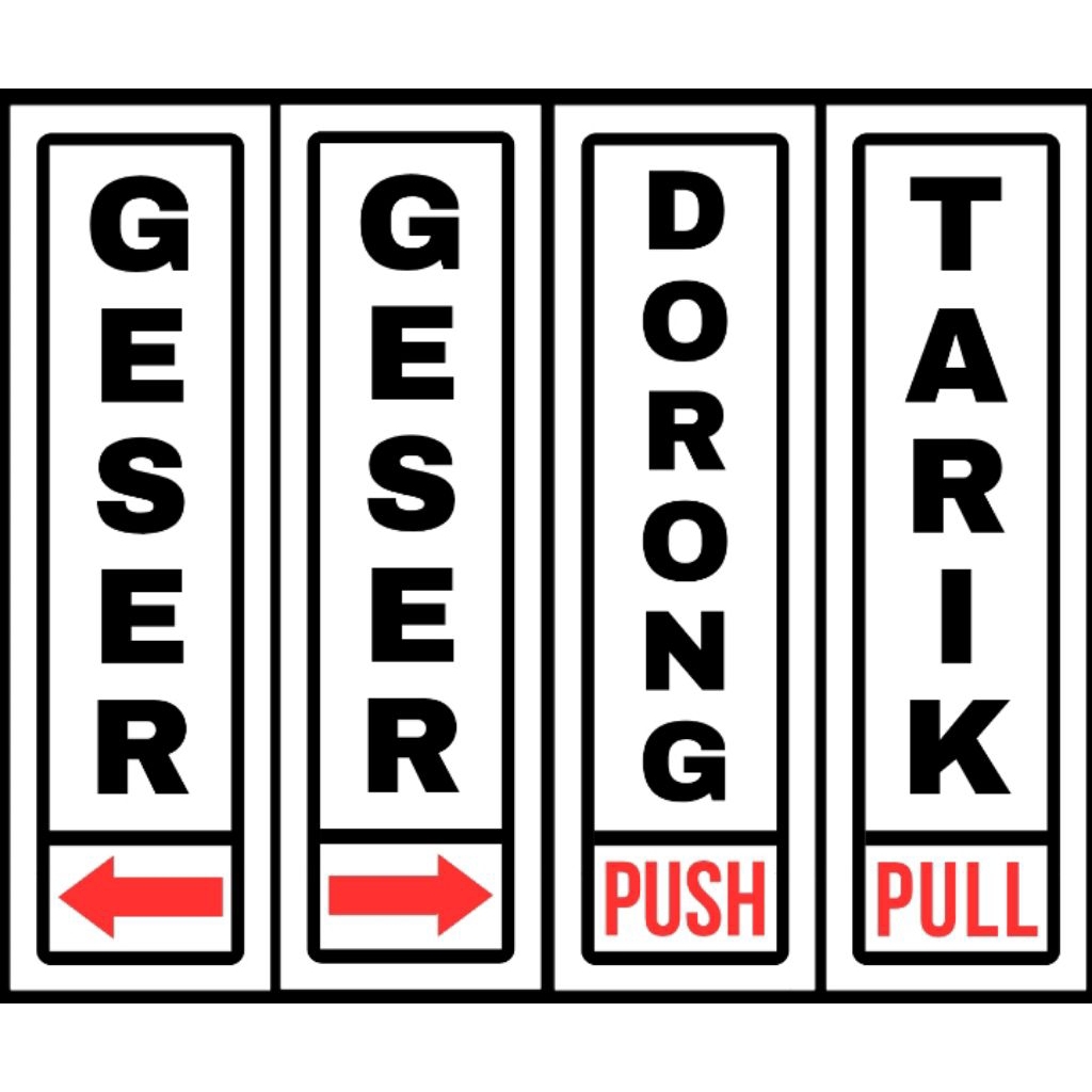 

Sign Label Stiker/Stiker Tanda Pintu Geser/Stiker Pintu Tarik Dorong / Push Pull (baca deskripsi)