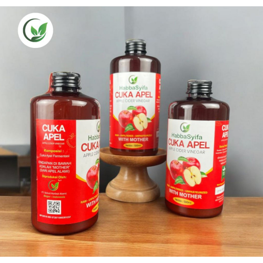 

Cuka Apel 500 ML Apple Cider Vinegar With Mother 100% Asli