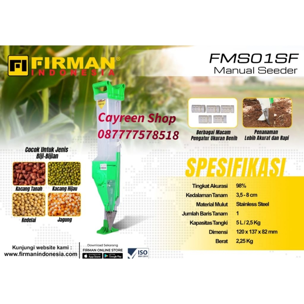 Alat Tanam  Benih Jagung Manual FIRMAN FMS01SF  # FIRMAN Manual Seeder FMS 01SF