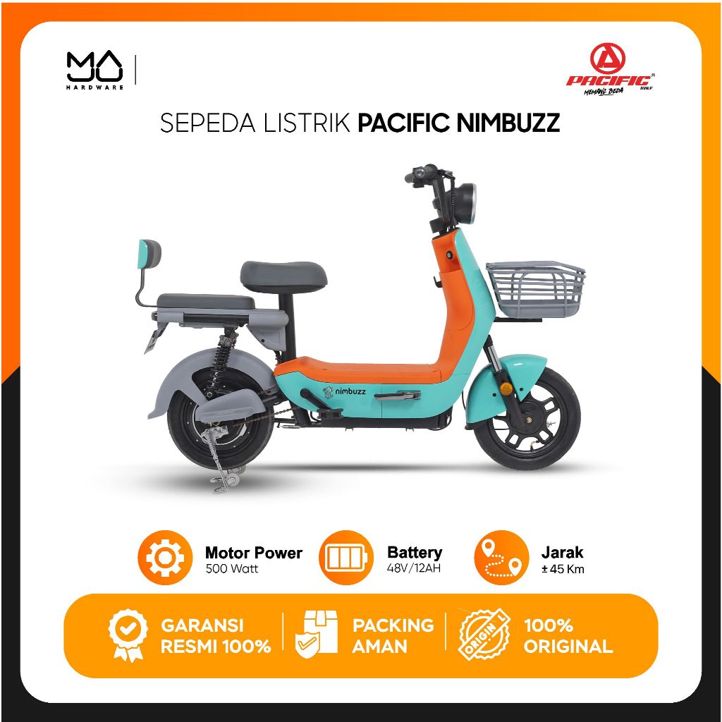 Sepeda Listrik Pacific Nimbuzz Elektrik E Bike 500Watt - Garansi resmi