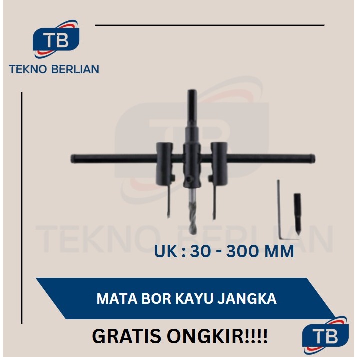 Mata Bor Kayu Jangka 30-300 mm Adjustable Circle Hole Saw Cutter 30Cm