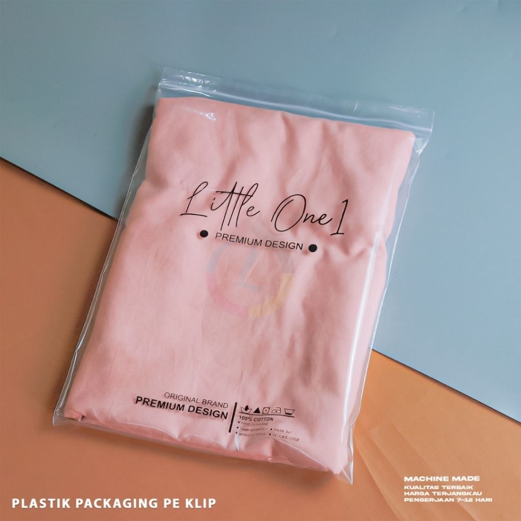 plastik packaging/custom desain/PE Klip/sablon premium tahan lama/packaging baju/packaging fashion