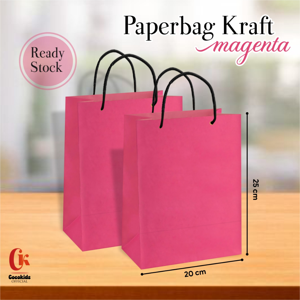 

[12pcs] Paper bag Polos Warna size 20 x 25 x 10 cm - Tas Souvenir/Hajatan/Ulang Tahun - Ready Stock