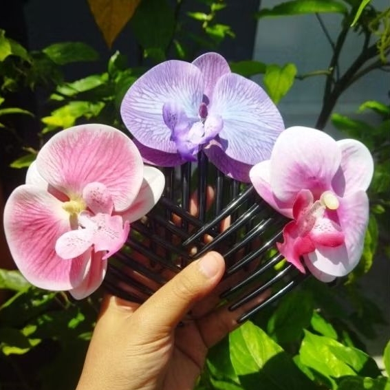 Tusuk konde sirkam sanggul rambut 7 jari bunga anggrek