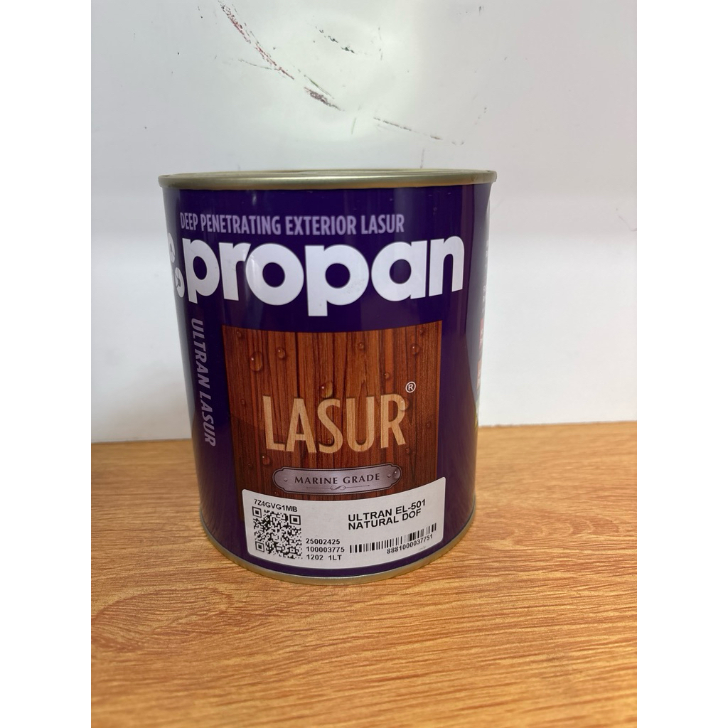 propan ultran lasur-EL-501-natural dof-1liter-politur exterior-cat kayu-kusen-jendela-pintu-pagar-cl