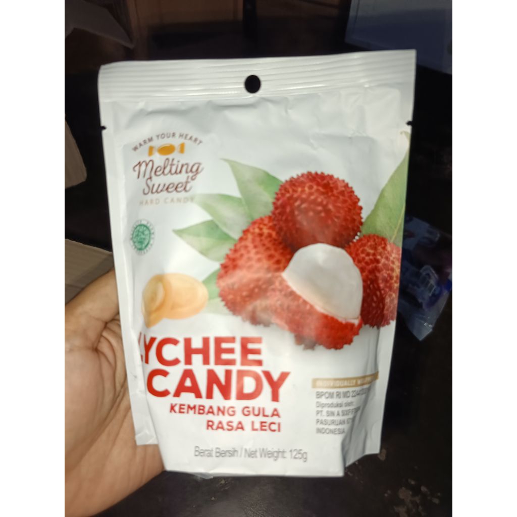 

permen buah Lychee candy melting sweet