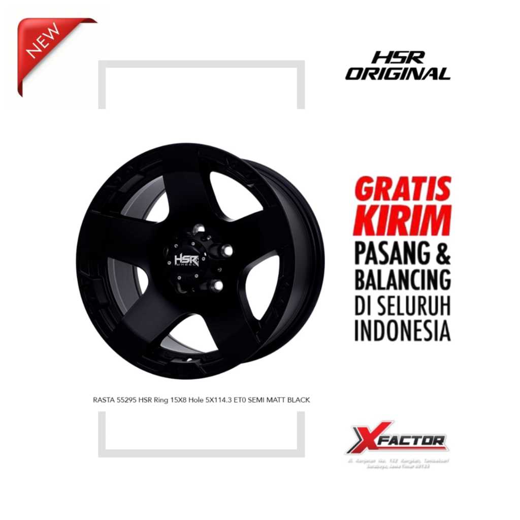 VELG R15 HSR RASTA 55295 HSR R15X8 H5X114,3 ET0 SMB
