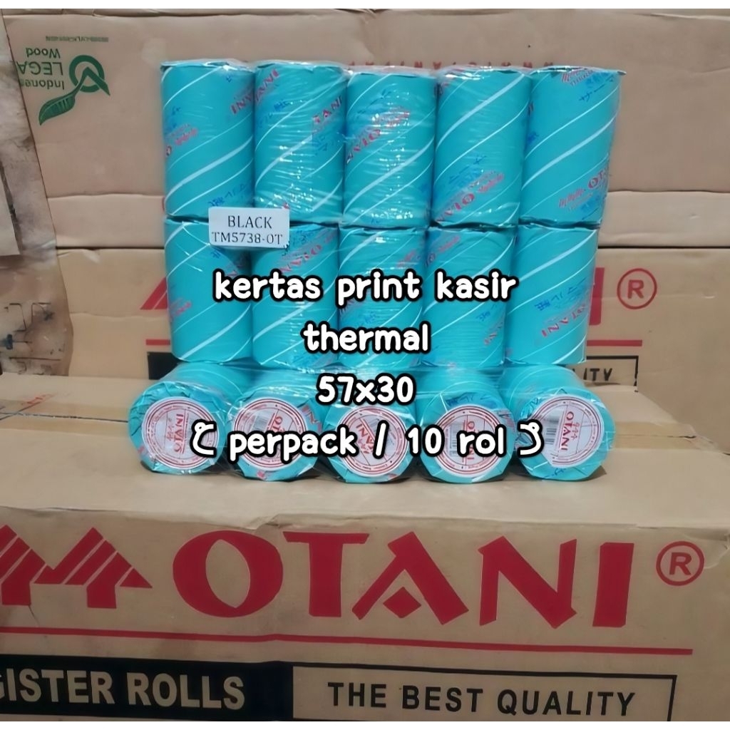 

otani perpack ( 10rol ) 57x31 57x30 kertas printer thermal termal kuya polos print bluetooth kasir perpak