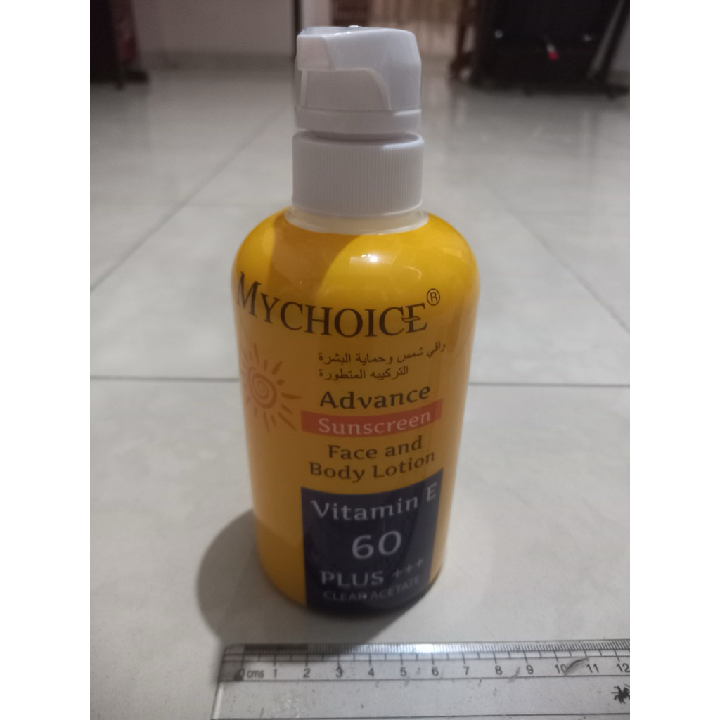 [preloved] MYCHOICE ADVANCE SUNSCREEN FACE&BODY LOTION VITAMIN E 60PLUS+++ 450GR