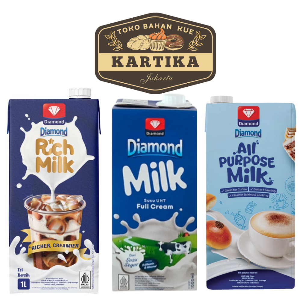 

Diamond Susu UHT Full Cream / All Purpose Milk / Rich Milk 1000ml