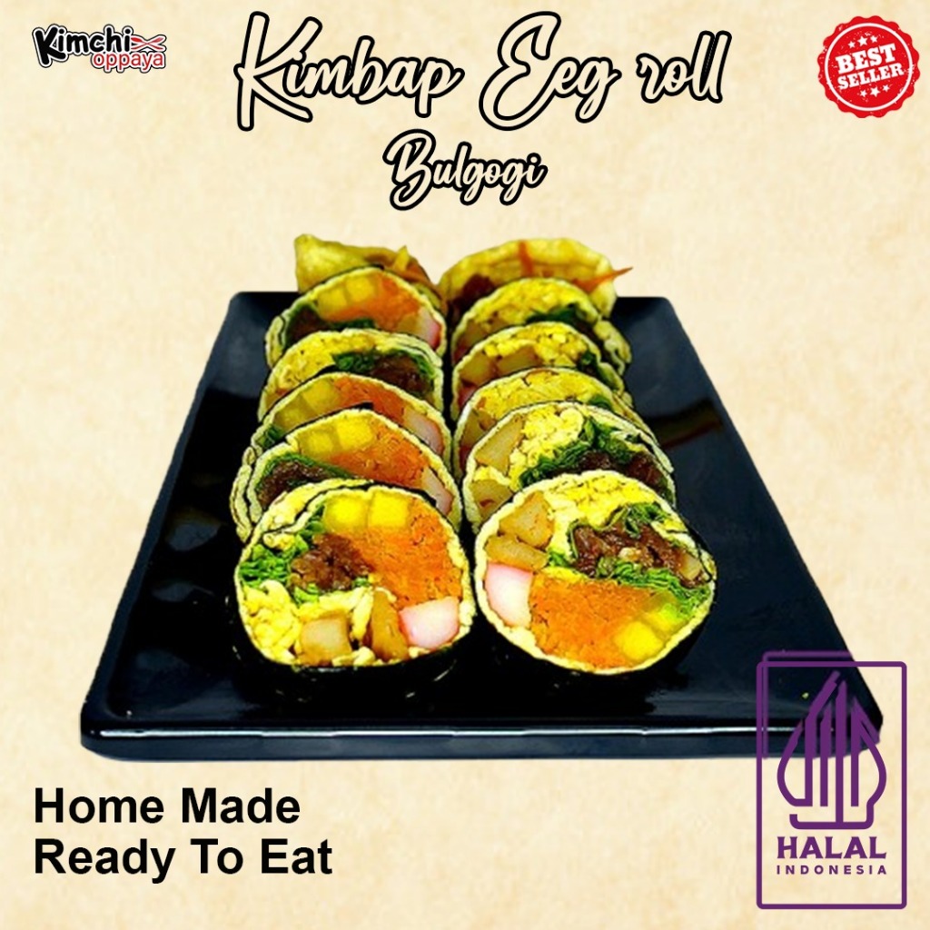 

Kimbap Egg Roll Bulgogi Tanpa Nasi Isi Beef Bulgogi 11 Potongan