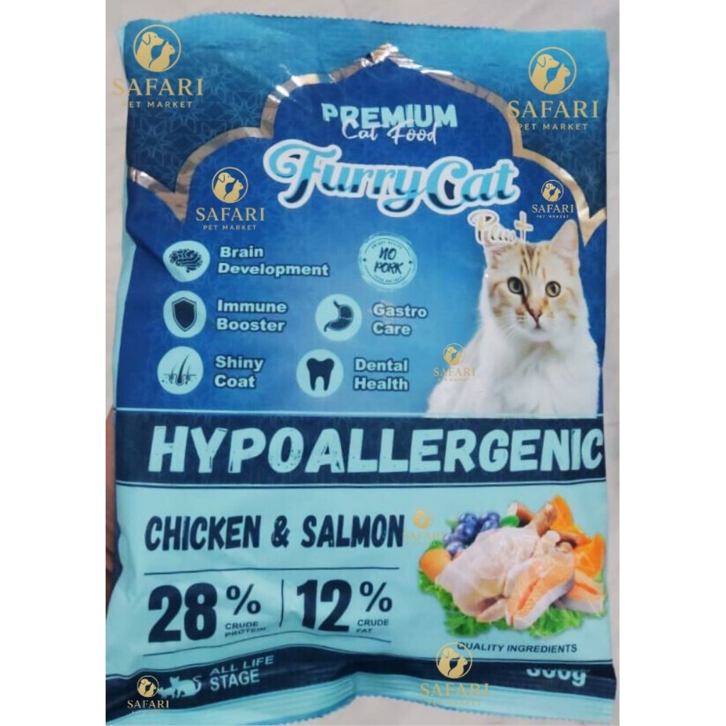 Furry Cat Plus+ Premium Makanan Kering Kucing Cat Food 800gr varian Chicken & Salmon