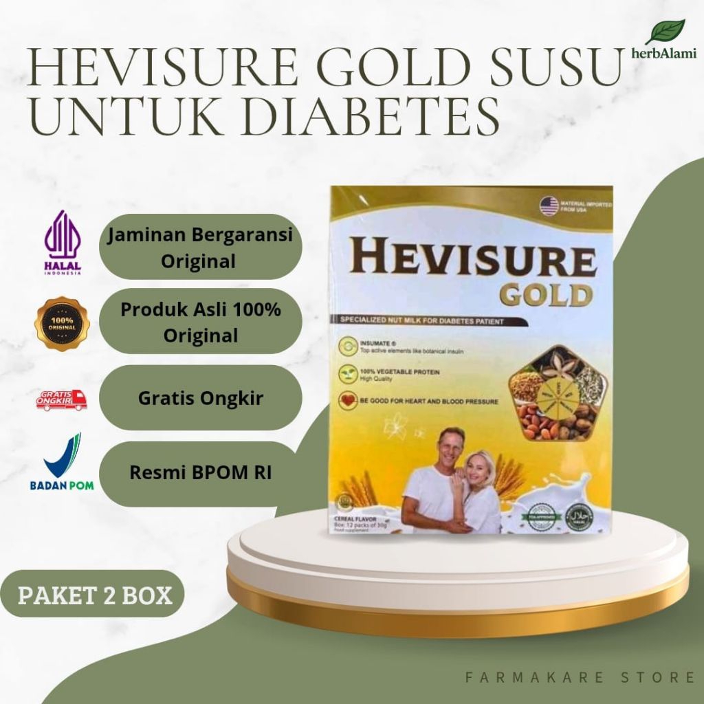 

(PAKET 2 BOX) HEVISURE GOLD SUSU DIABETES DAN KENCING MANIS ORIGINAL