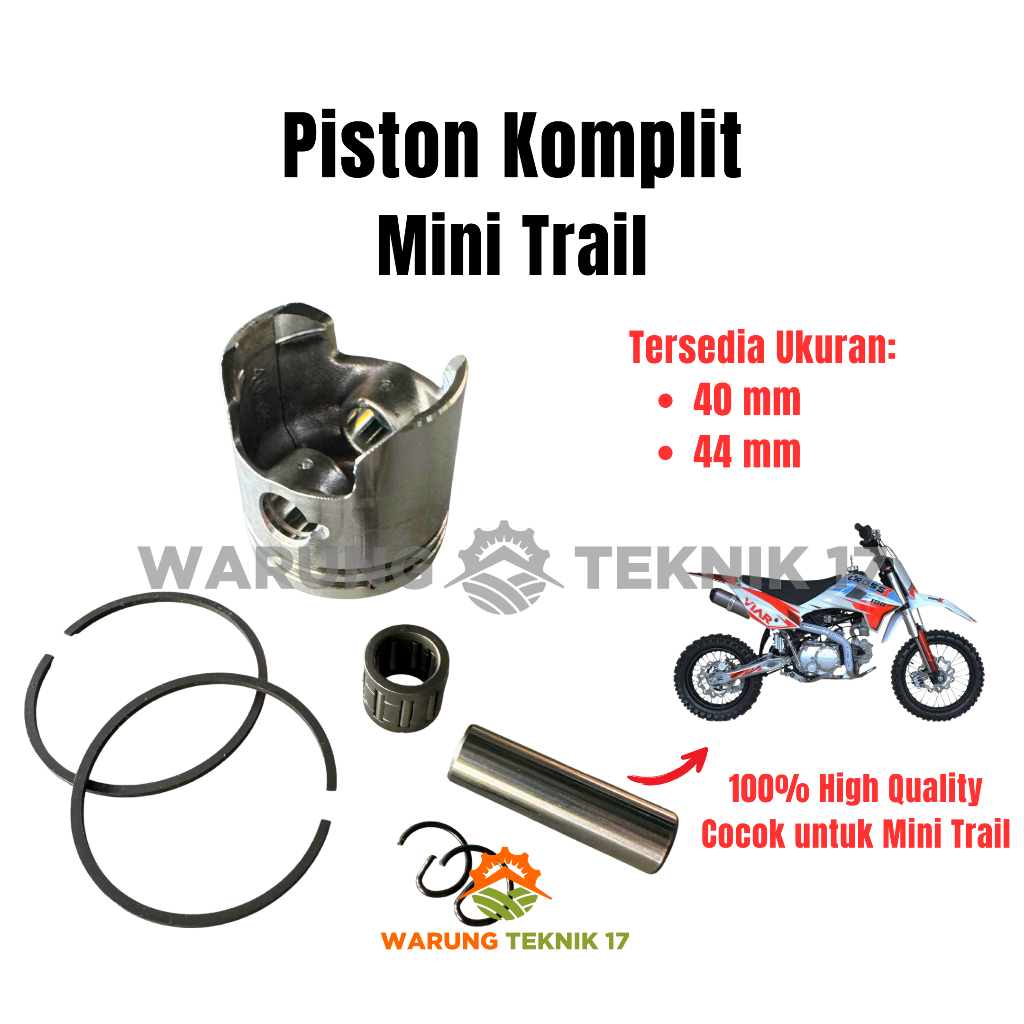 Piston Komplit / Piston Assy Mini Trail 2 Tak Motor Cross GP Trail Clutch ATV 50 CC Seher Seker Set
