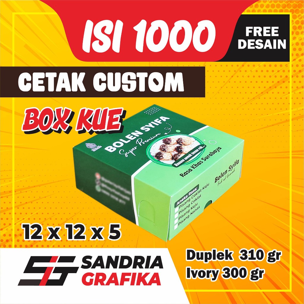 DUS KUE / BOX PUKIS 12 X 12 X 5  CUSTOM