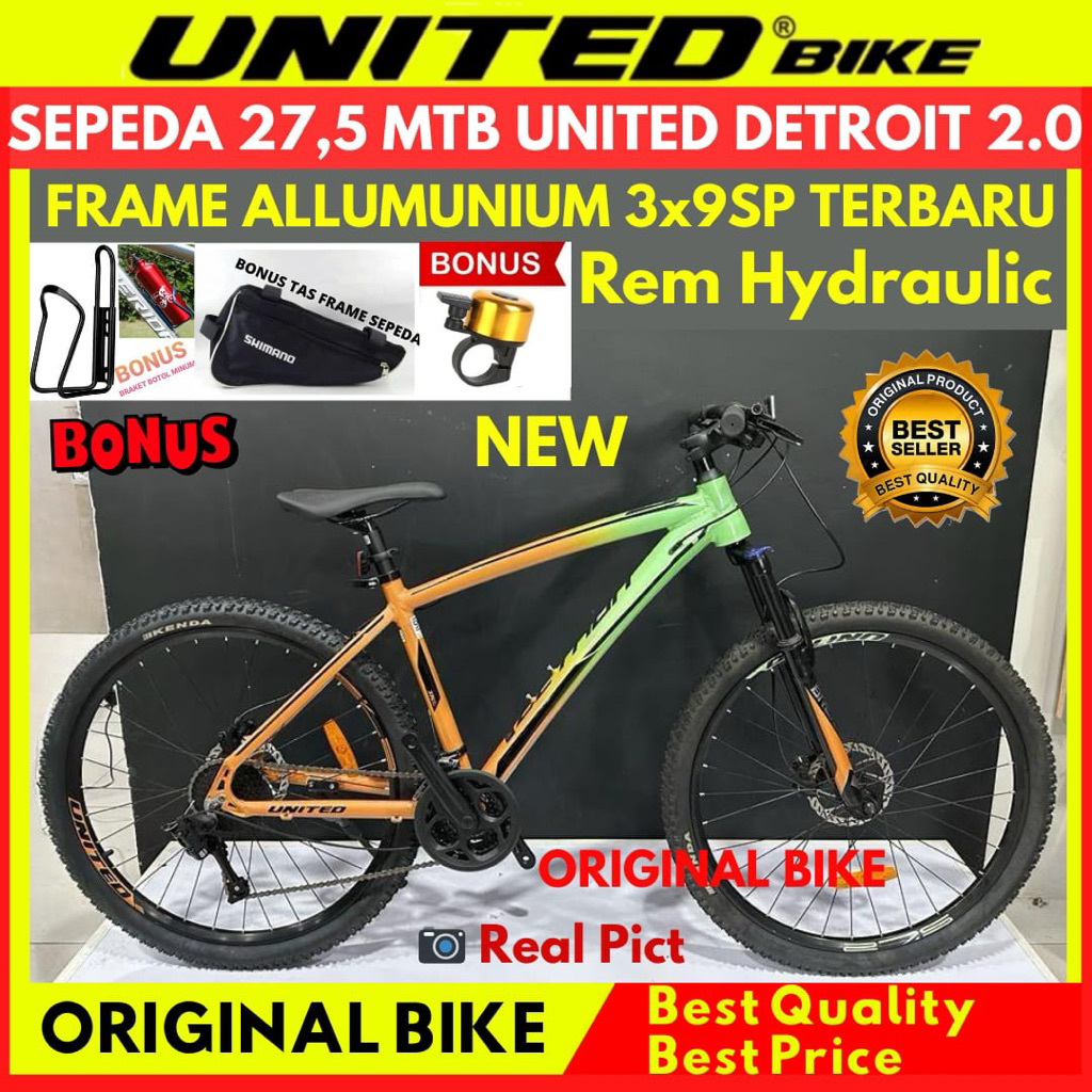 Sepeda Gunung MTB 27.5 UnitedBike Detroit 2.0 Frame Aluminium New