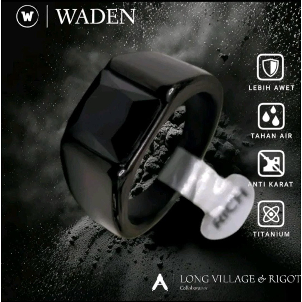 cincin titanium hitam batu hitam x