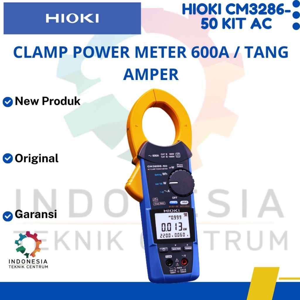 Hioki CM3286-50 KIT AC Clamp power Meter 600A / Tang amper