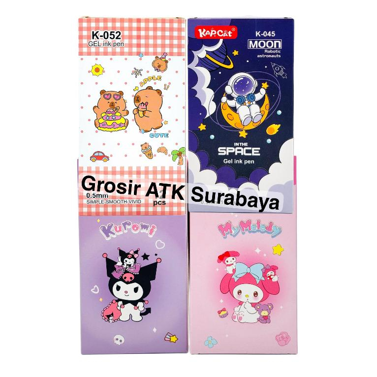 

( VARIAN / DAPAT 12 PCS / 1 PAK / 1 LUSIN ) BOLPEN KARAKTER FANCY / Pulpen Bolpoin Astronot Capybara