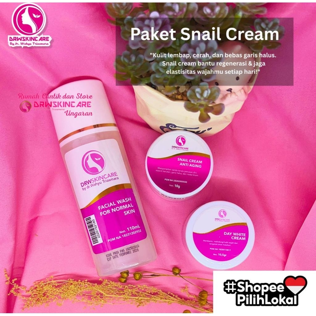 drw skincare paket snail cream lendir siput