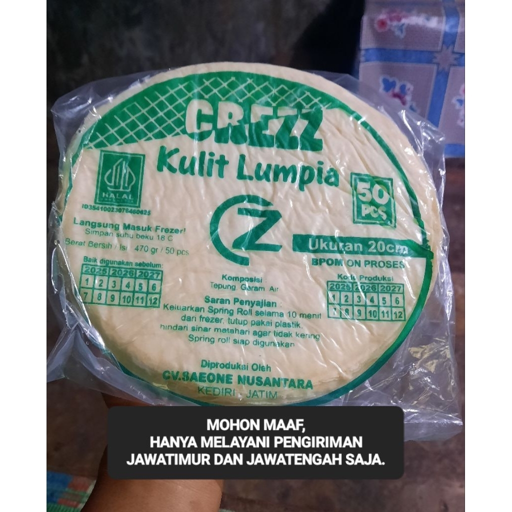 

Kulit Lumpia Frozen Isi 50 – Lentur Tidak Mudah Sobek – Siap Goreng – Kulit Lumpia Halal Beku