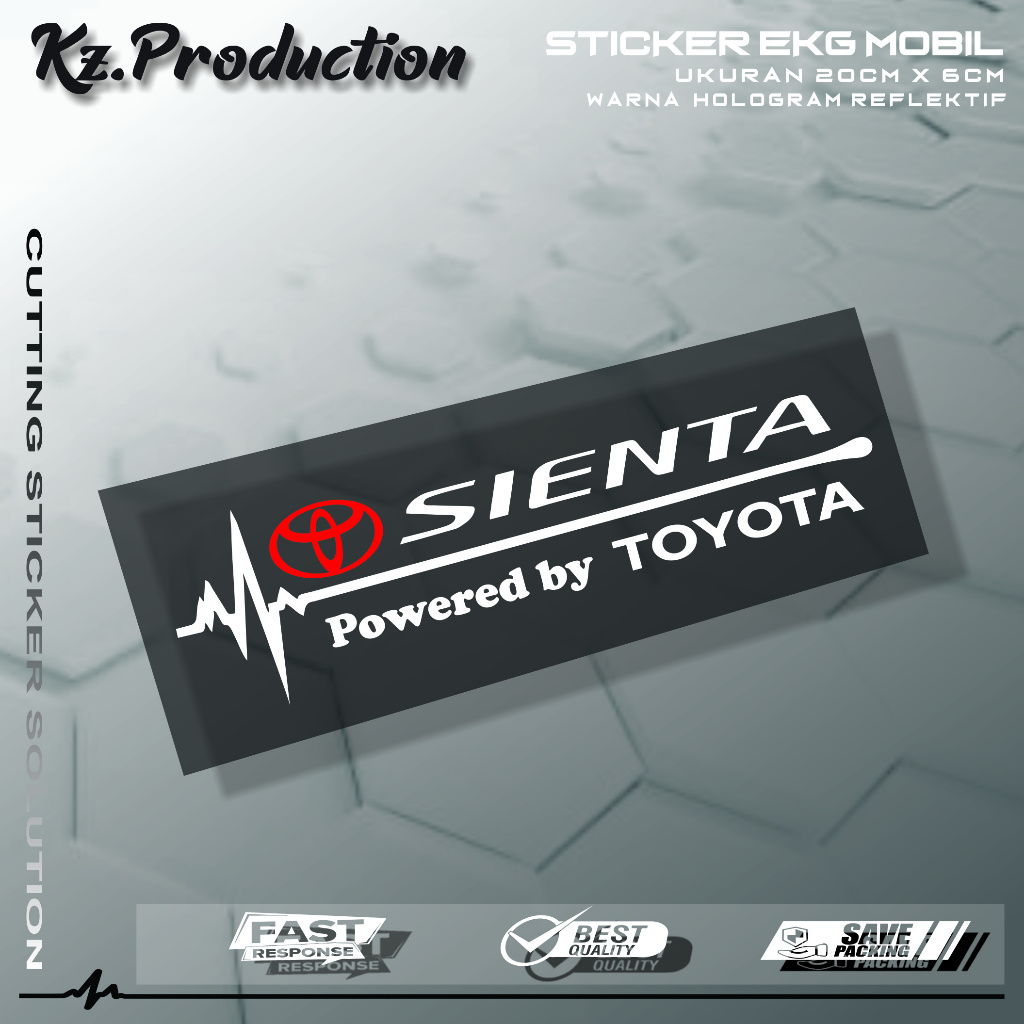 Sticker Cutting Kaca Mobil Toyota Sienta Motif Detak Jantung EKG Mobil Toyota