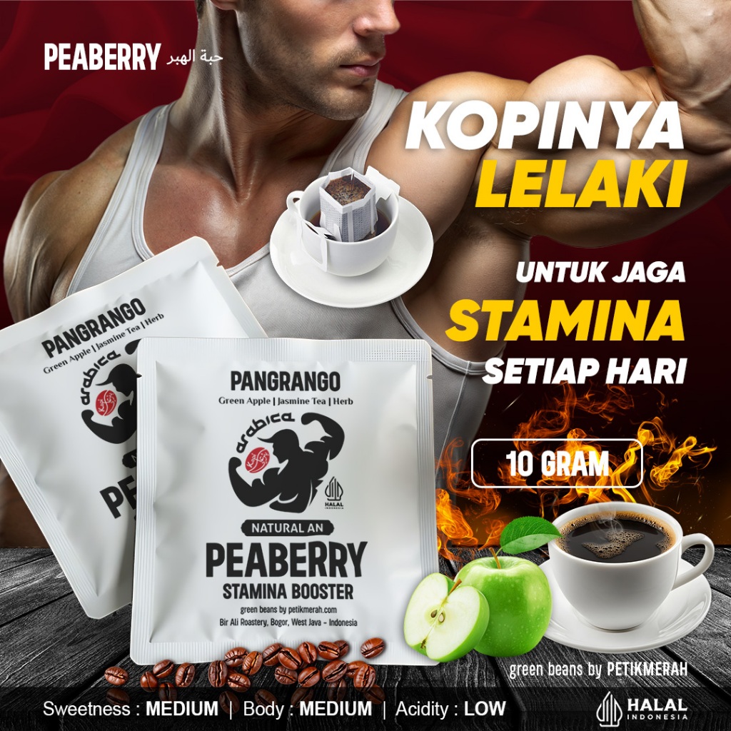 

PEABERRY ARABICA Pangrango Natural Anaerob Biji Kopi Lanang Bubuk Arabika Petik Merah Drip Bag Roast