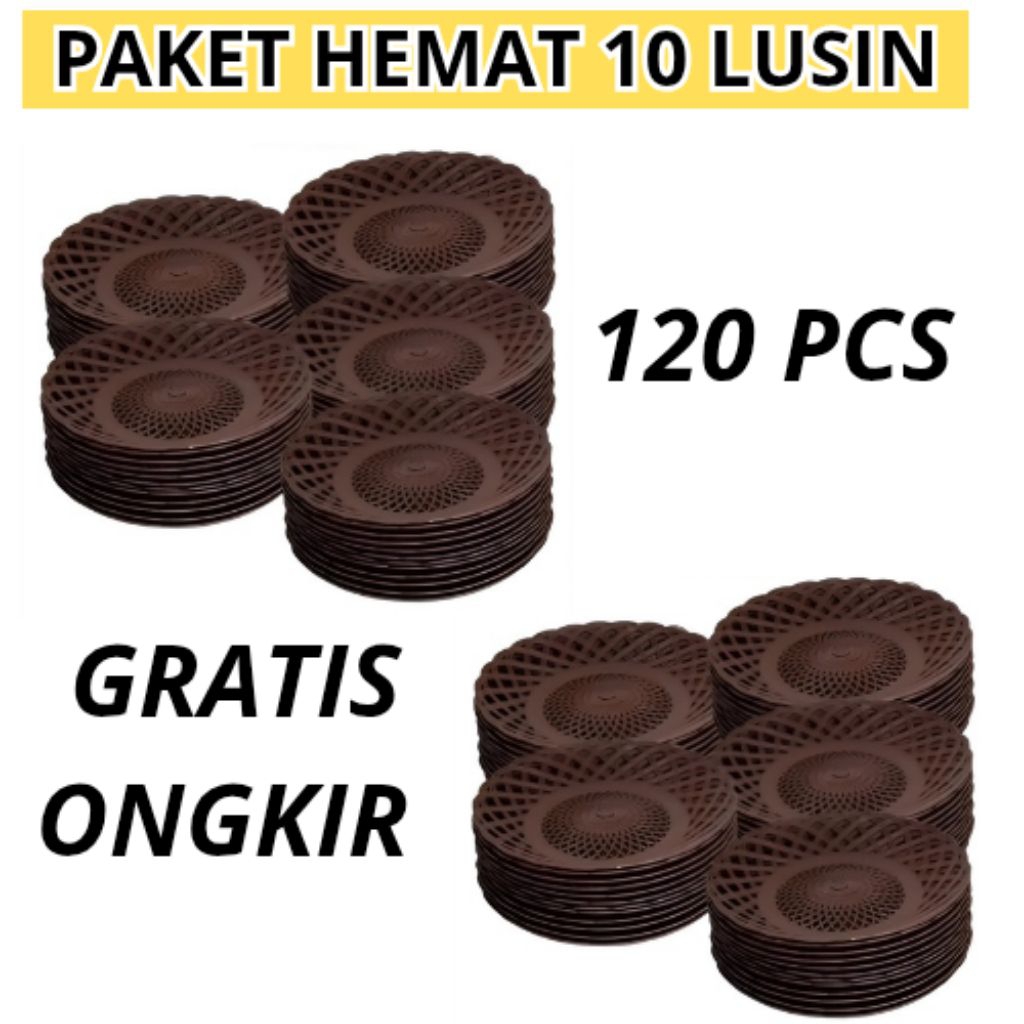 10 Lusin ISI 120PCS Piring Rotan Plastik Tebel Dan Kokoh