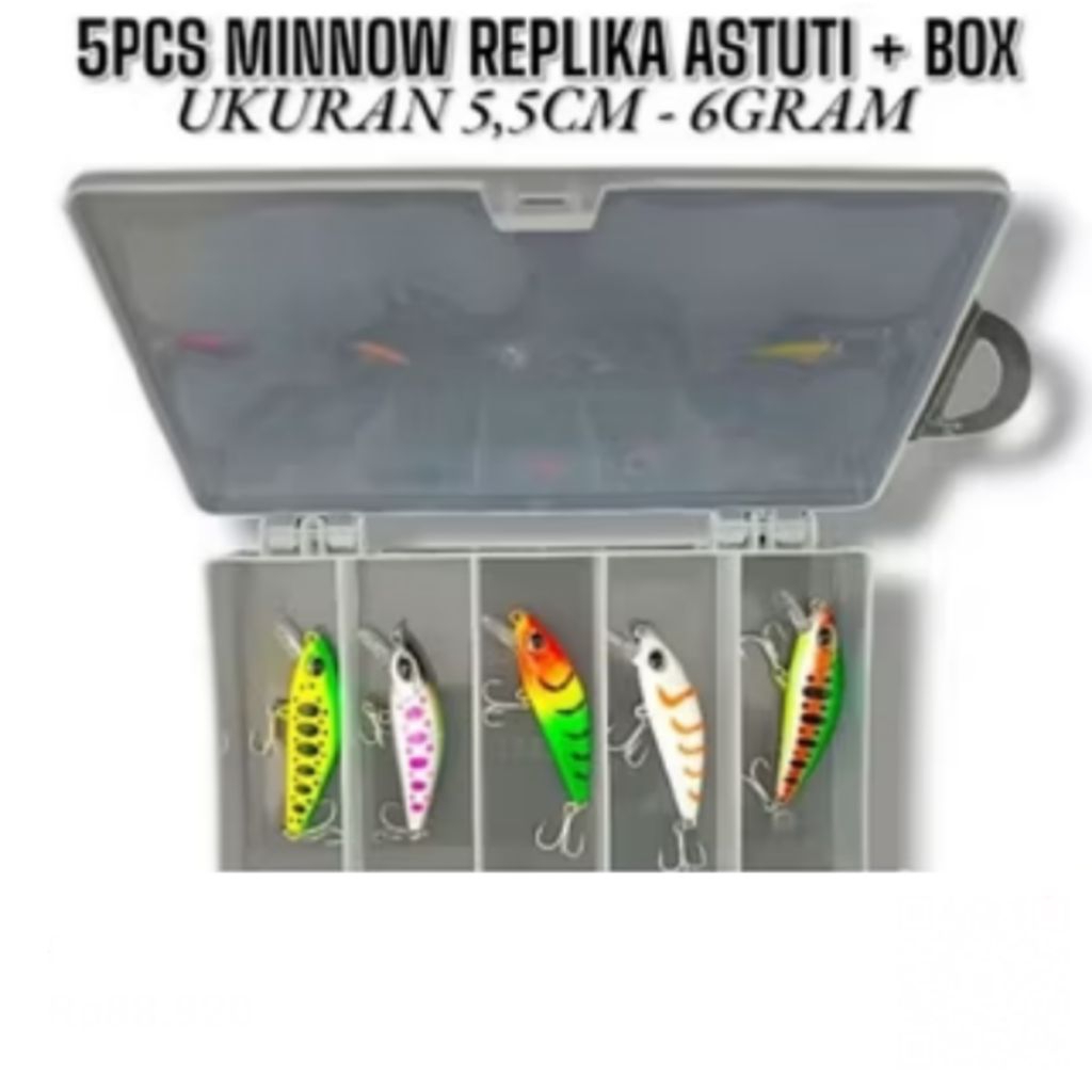 5 PCS MINNOW REPLIKA ASTUTI +BOS.UMPAN CASTING