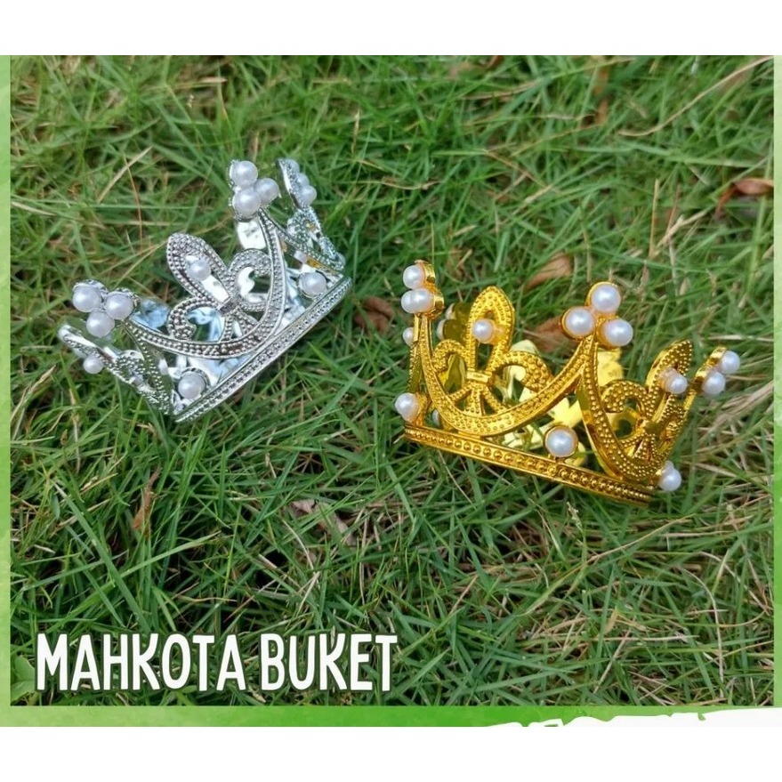 

MAHKOTA MUTIARA DEKORASI BUKET BUNGA PITA SATIN / KUE MAHKOTA MUTIARA MINI