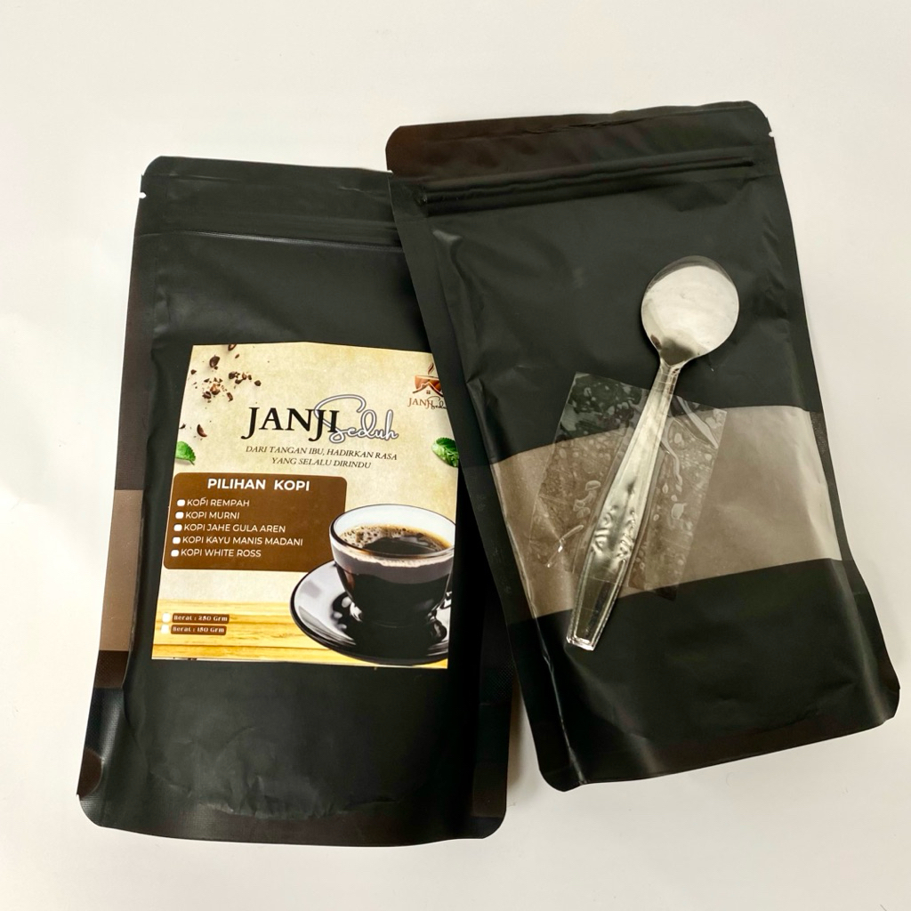 

Janji Seduh Kopi Robusta Asli 200g + Bonus Sendok | Kopi Hitam Bubuk Tanpa Campuran | Fresh Roasted